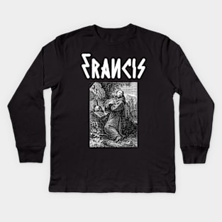 Saint Francis of Assisi Hardcore Punk Metal Kids Long Sleeve T-Shirt